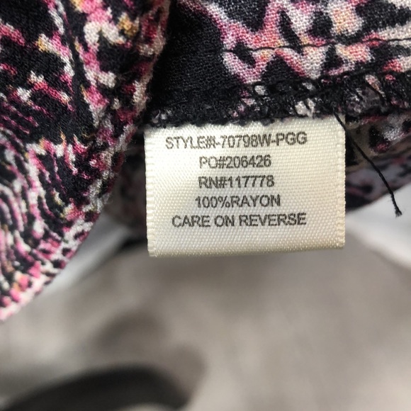 LOVESTITCH • Black Floral Deep-V neckline Tie Front Dress size med. - Picture 8 of 9